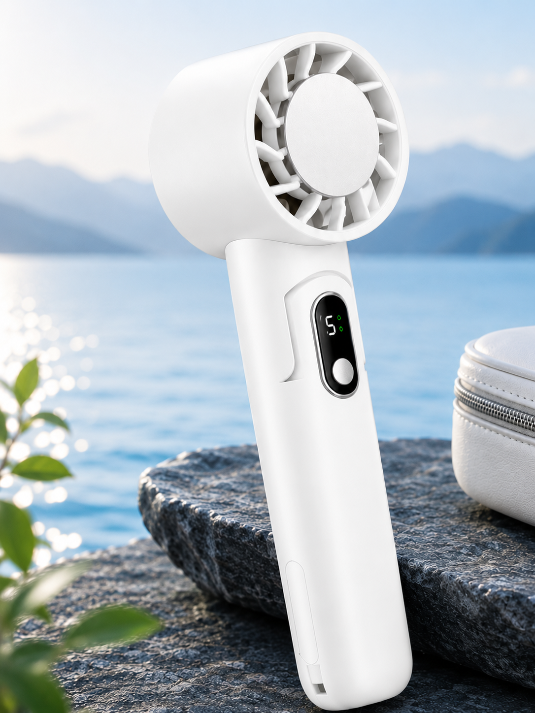 Ventilateur portatif pliable avec fonction de refroidissement pour l'extérieur