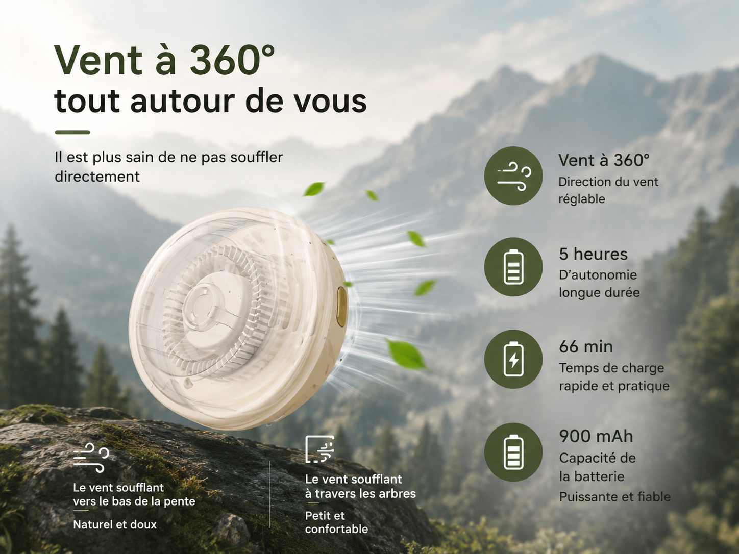 Petit ventilateur portatif USB