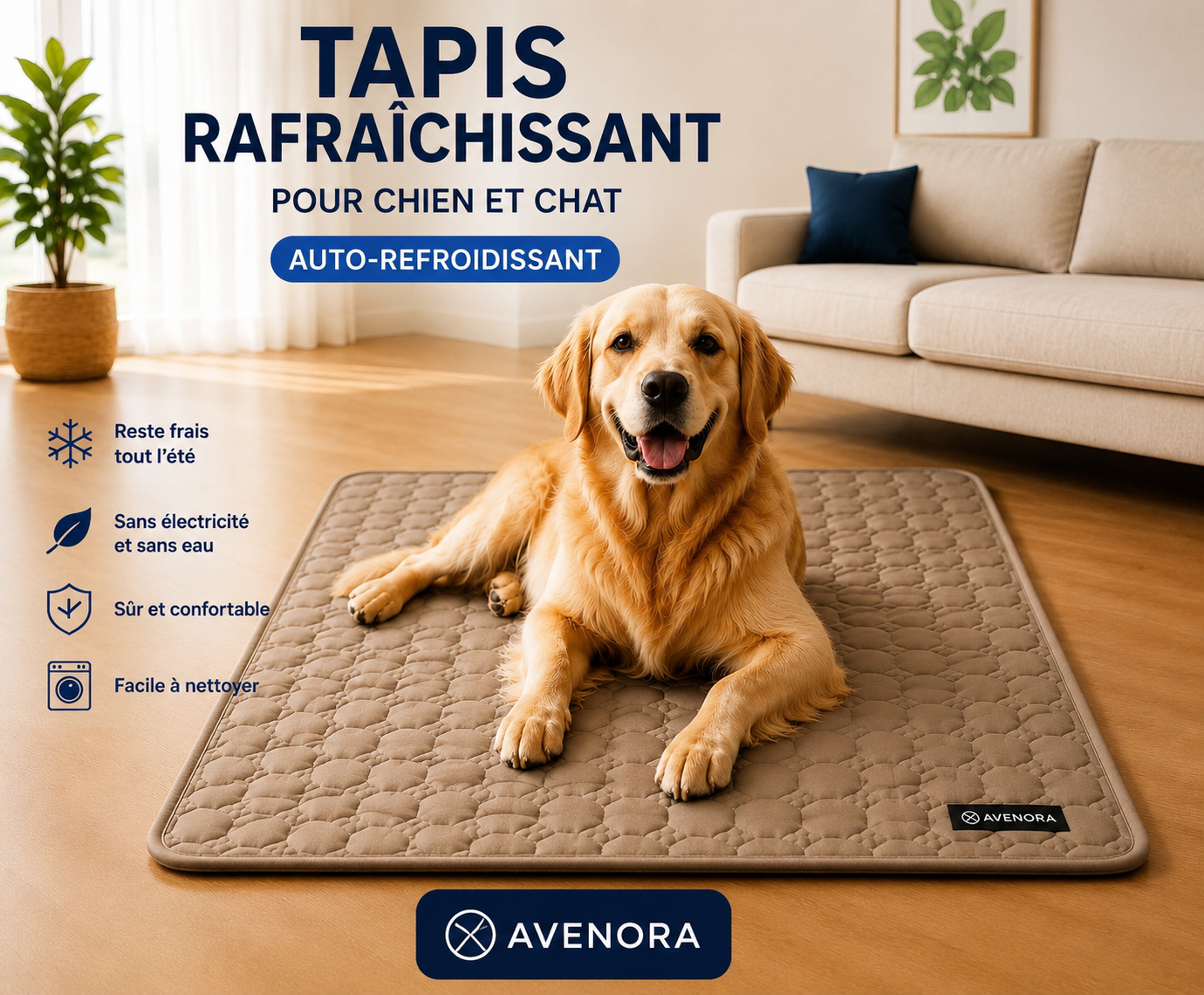 Tapis Rafraîchissant pour Chien et Chat Auto-refroidissant / AVENORA