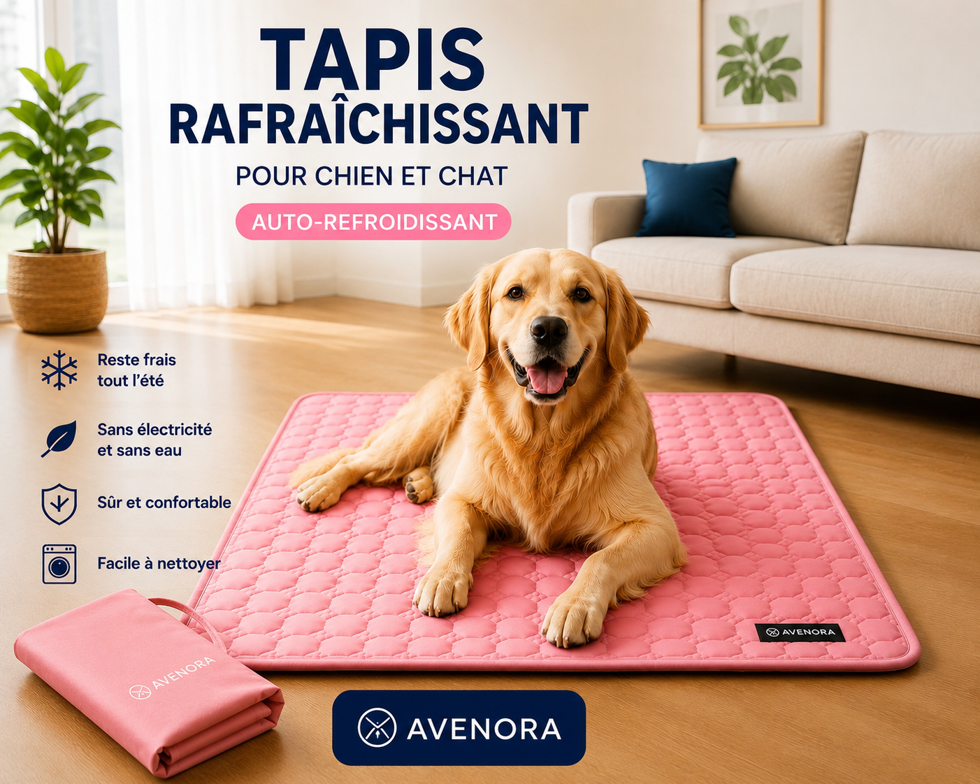 Tapis Rafraîchissant pour Chien et Chat Auto-refroidissant / AVENORA