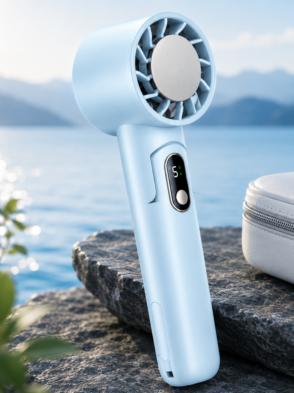 Ventilateur portatif pliable avec fonction de refroidissement pour l'extérieur
