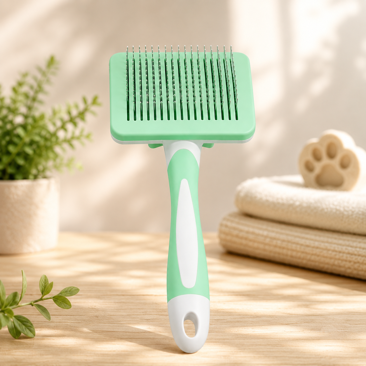 Brosse pour poils de chien et de chat – Outil d'élimination des poils morts – Peigne de massage sûr pour poils longs, mi-longs et courts