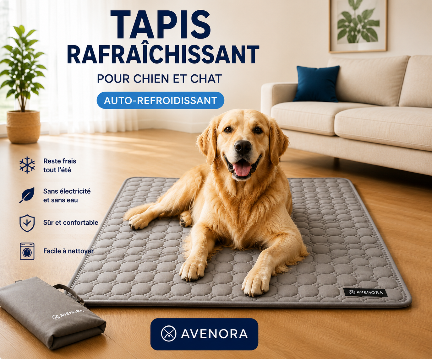 Tapis Rafraîchissant pour Chien et Chat Auto-refroidissant / AVENORA
