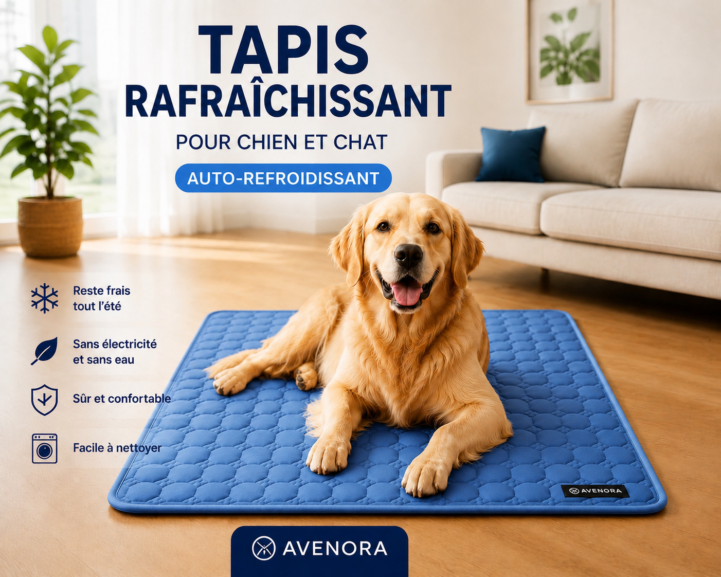 Tapis Rafraîchissant pour Chien et Chat Auto-refroidissant / AVENORA