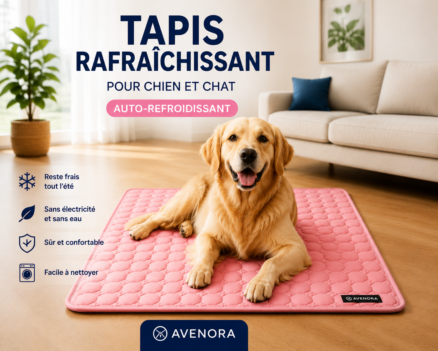 Tapis Rafraîchissant pour Chien et Chat Auto-refroidissant / AVENORA