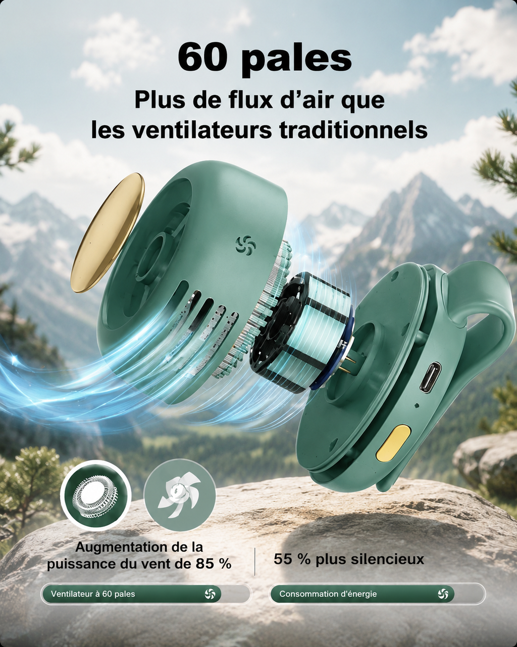 Petit ventilateur portatif USB